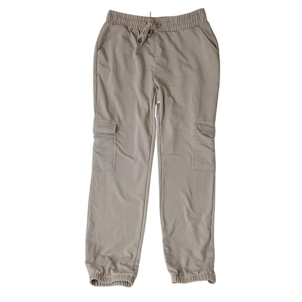 R. Sofia Womens Beige Drawstring Waist Tapered Cargo Jogger Pants Size M